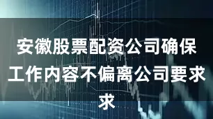 安徽股票配资公司确保工作内容不偏离公司要求