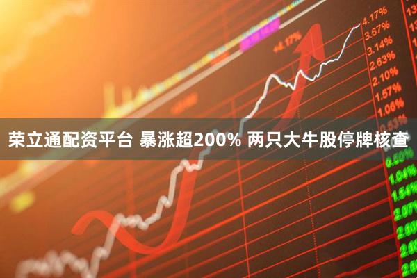 荣立通配资平台 暴涨超200% 两只大牛股停牌核查